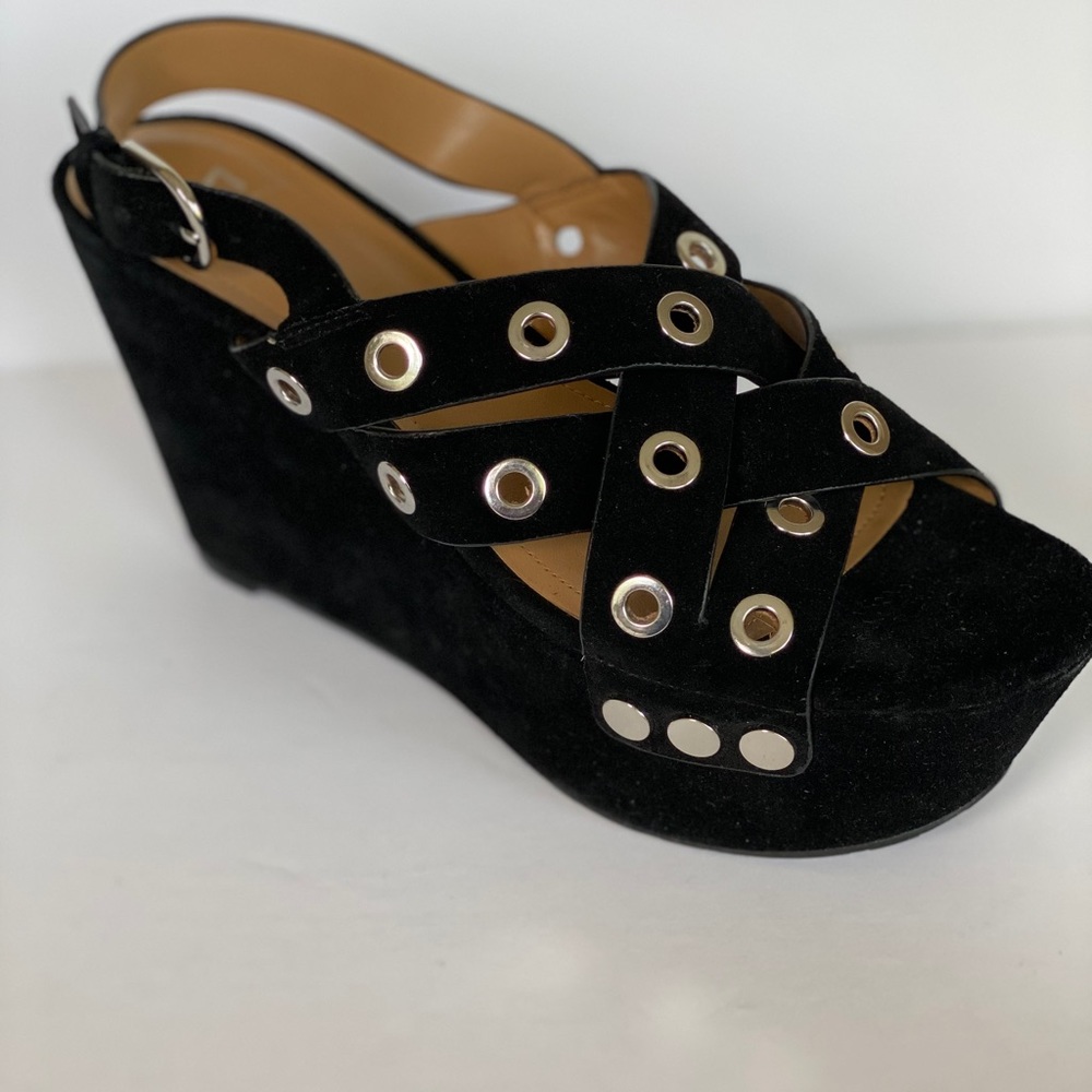 Marc Fisher LTD Wedge Bloom Black sandal